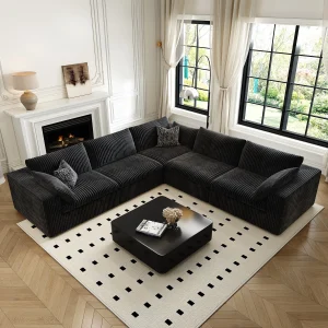 118" V Shaped Corner Modern Sofa Modular Sectional Cloud Couch