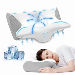 JUSTLET Cervical Neck Memory Foam Pillow for Neck and Shoulder Pain Relief