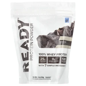 Ready 100% Whey Protein Powder, Chocolate, 1 lb (476 g)